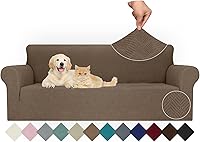 Vista 54 de JIVINER Fundas de sofá de alta elasticidad para sofás de 3 cojines, funda elástica de jacquard de 1 pieza, funda de sofá antideslizante con parte