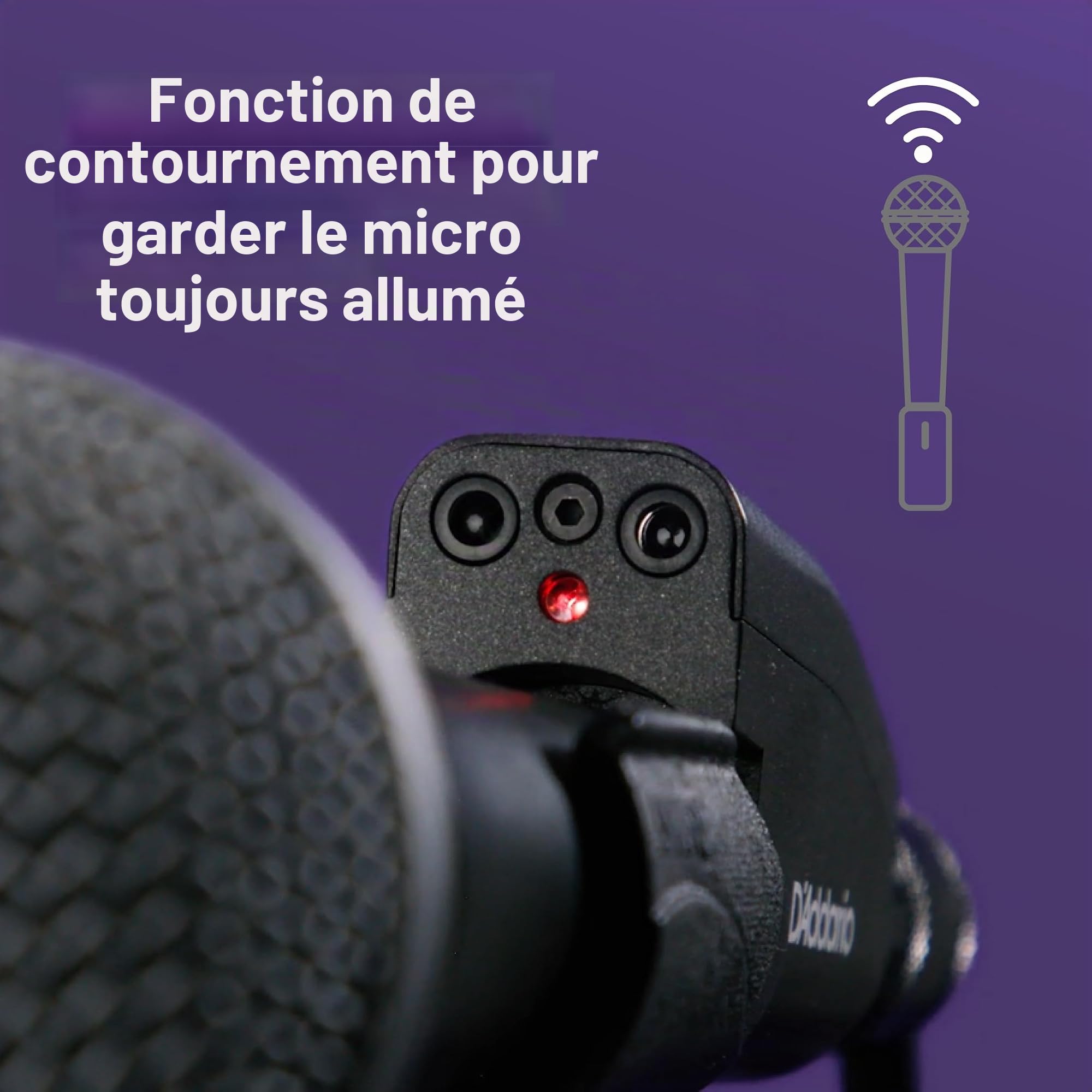 Capteur de Microphone Infrarouge D'Addario Mic Mute - Éliminateur de Larsen