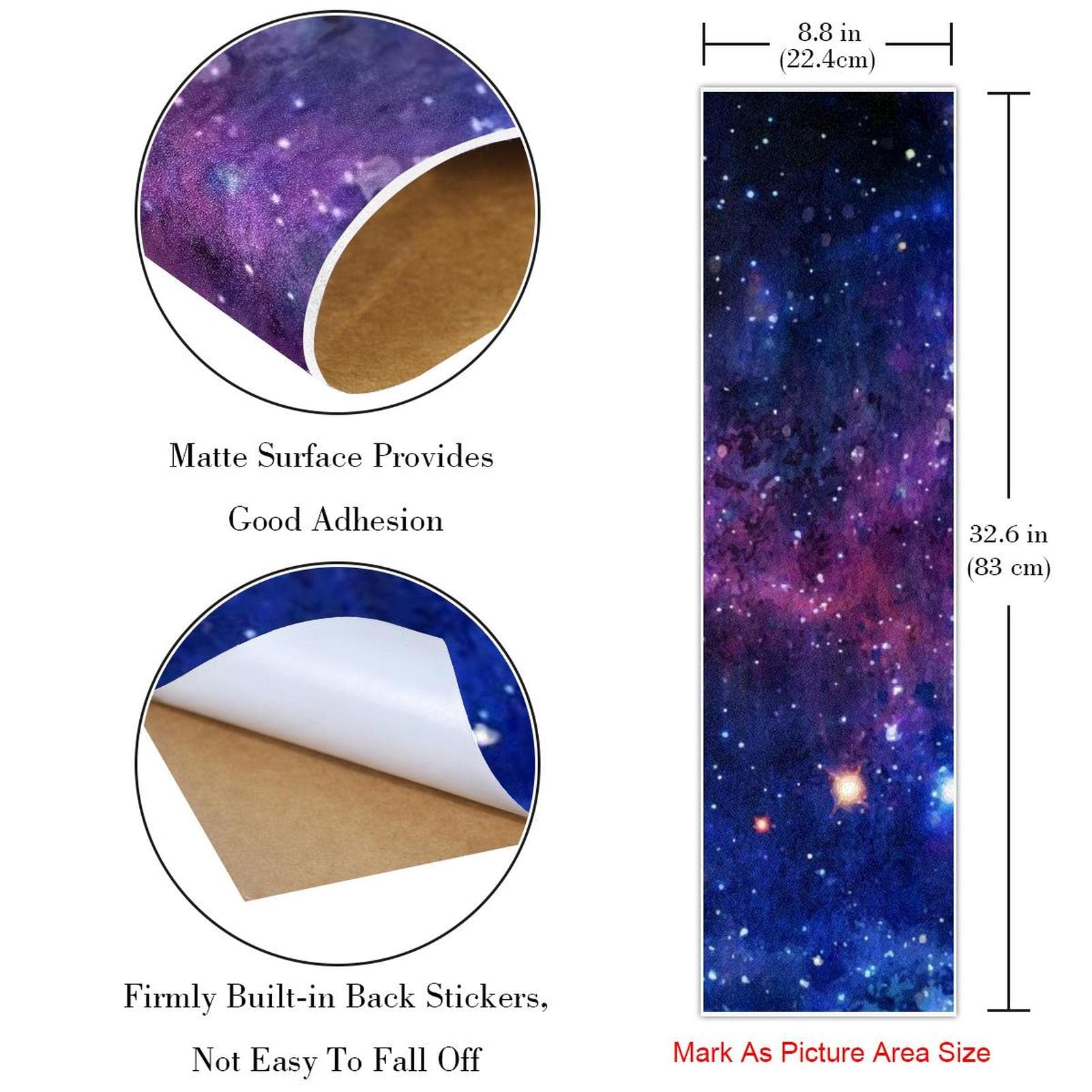 Watercolor Galaxy Lot de 2 feuilles de papier abrasif pour planche de skateboard et longboard