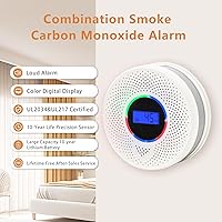 Vista 4 de 10-Year Battery Smoke and Carbon Monoxide Detector, 2-in-1 Smoke CO Alarm with Digital Display, Reliable Fire and CO Alarm for Home, Bedroom