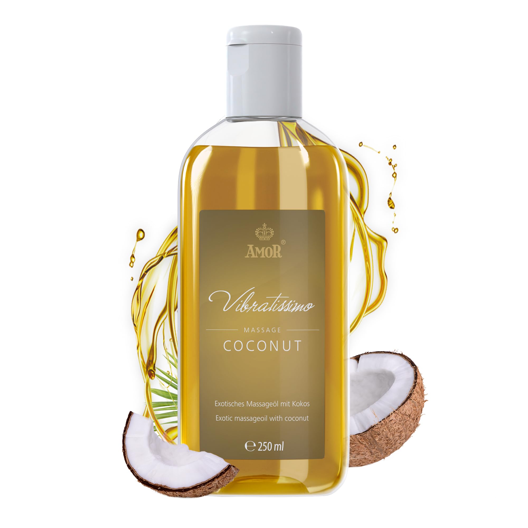 Vibratissimo Coconut 250 ml Massageöl - Natürliche Entspannung mit KokosDuft - Hautpflege, Wellness, Exotischer Duft