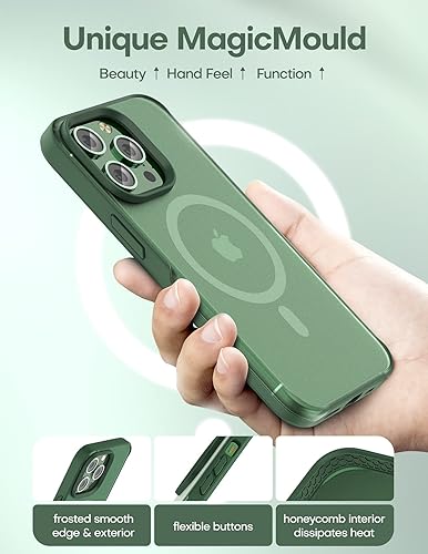Miniatura 7 de TAURI - 5 en 1. Funda magnética para iPhone 13 Pro Max, protección contra caídas de grado militar con 2 protectores de pantalla templados y 2