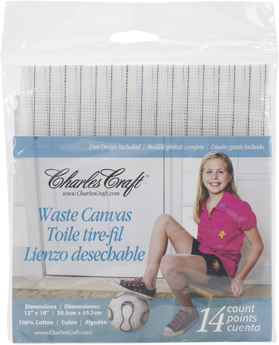 DMC Charles Craft Waste Canvas 14 Count 12"X18", Natural
