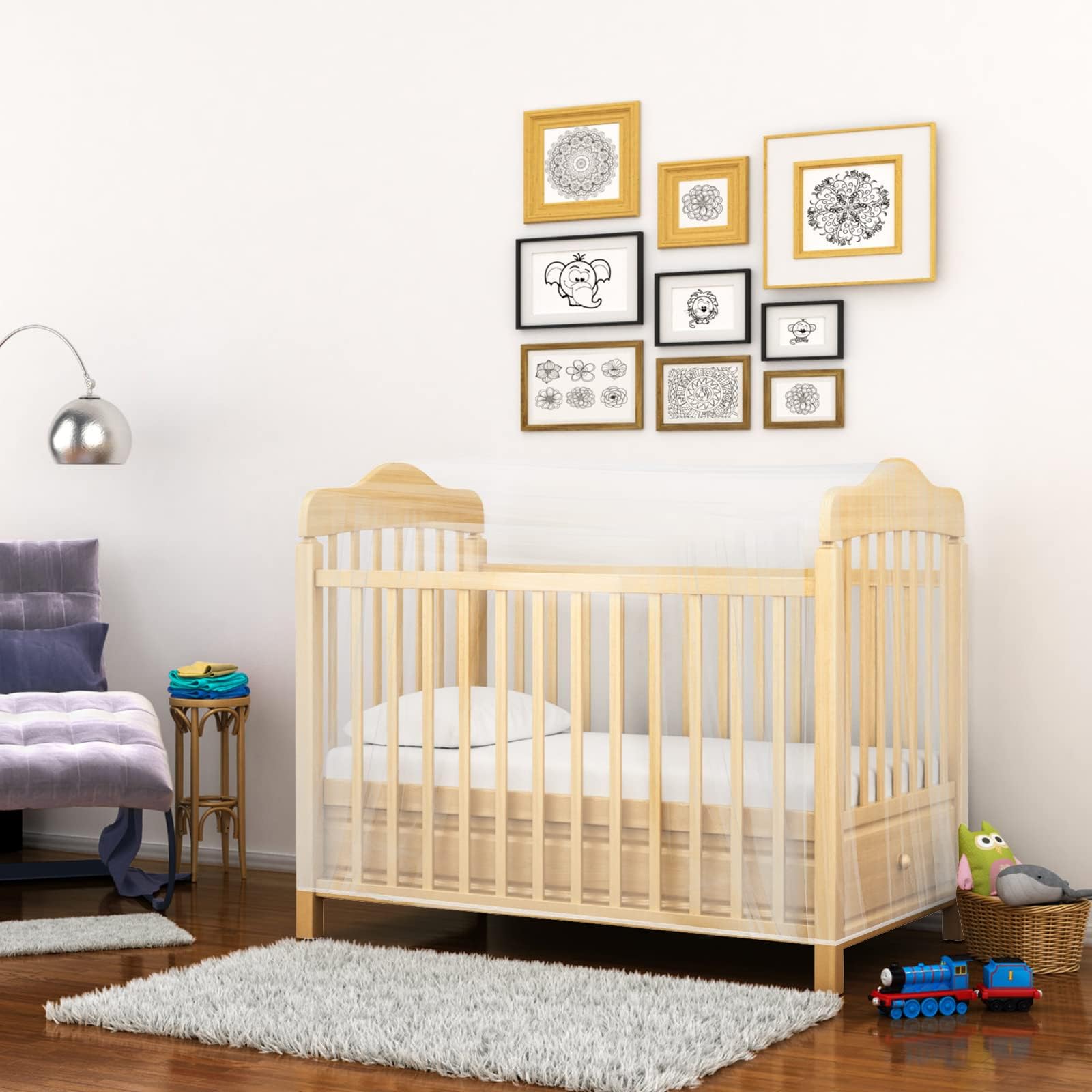 faburo Zanzariera Lettino Bambini per Passeggino, Seggiolino Auto, Culla e Lettino da Viaggio Adatto sia per Attività al Chiuso che All'aperto, 145 * 80 * 90cm