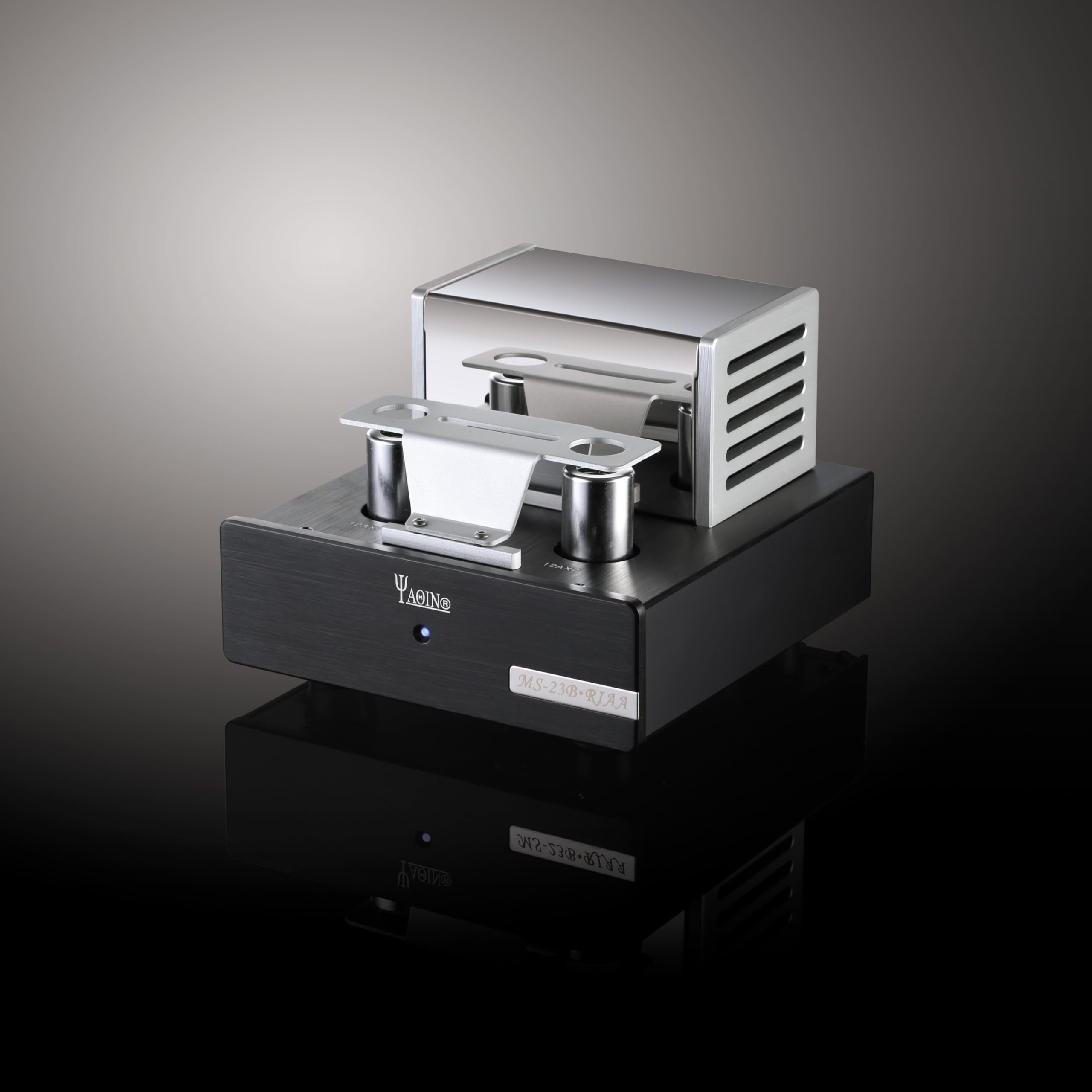 YAQIN MS-23B Tube Phono MM Preamplificador, preamplificador de tocadiscos, tubos 12AX7*2, AC110 y AC230 conmutables