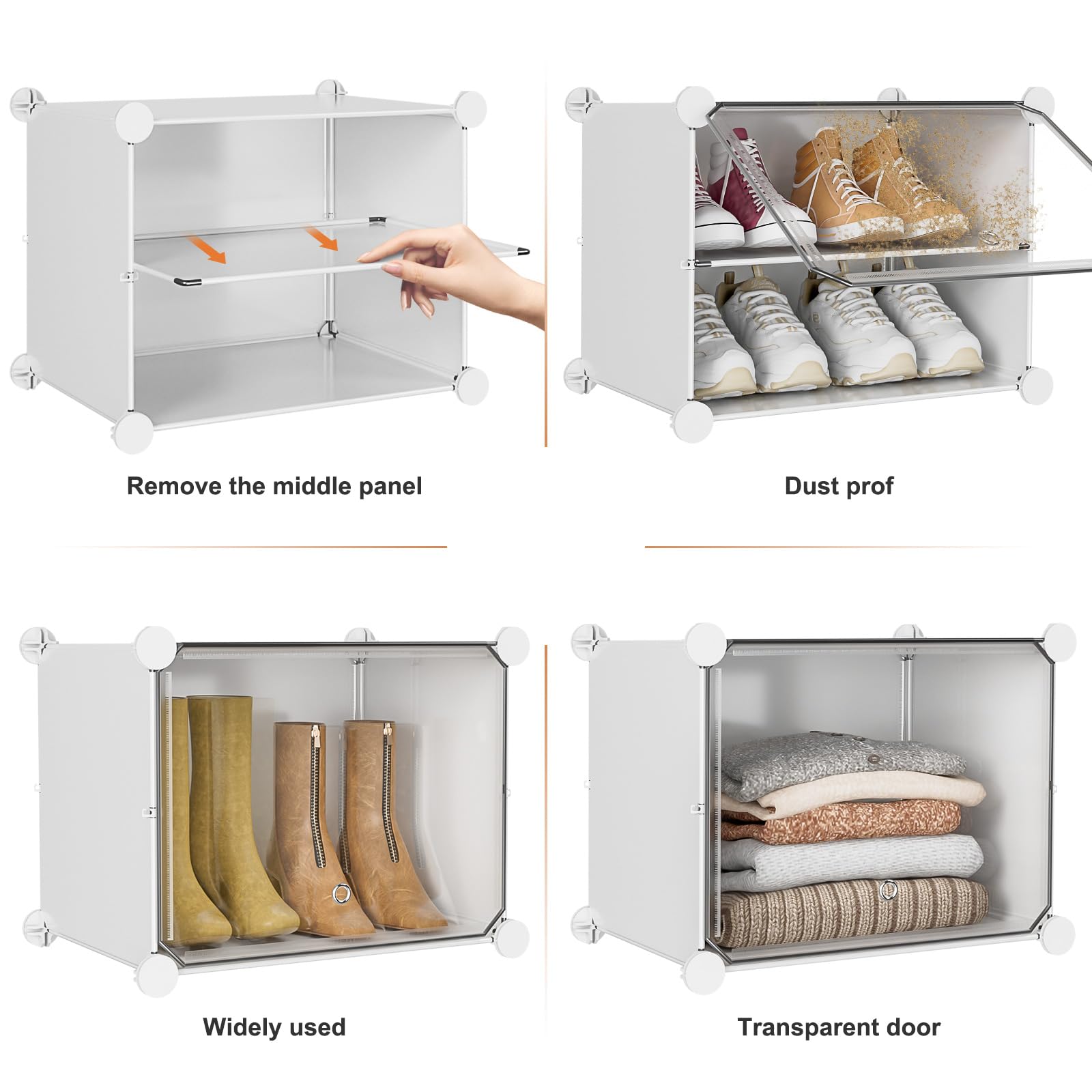 Étagère à Chaussures avec 44 Compartiments, étagère à Chaussures Haute et étroite, étagère à Chaussures Blanche, Armoire à Chaussures Haute fermée pour Garde-Robe, Couloir, Chambre à Coucher