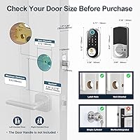 Vista 2 de Cerradura de puerta inteligente sin llave: Cerraduras inteligentes SMONET para puerta delantera, huella dactilar, entrada sin llave, electrónico