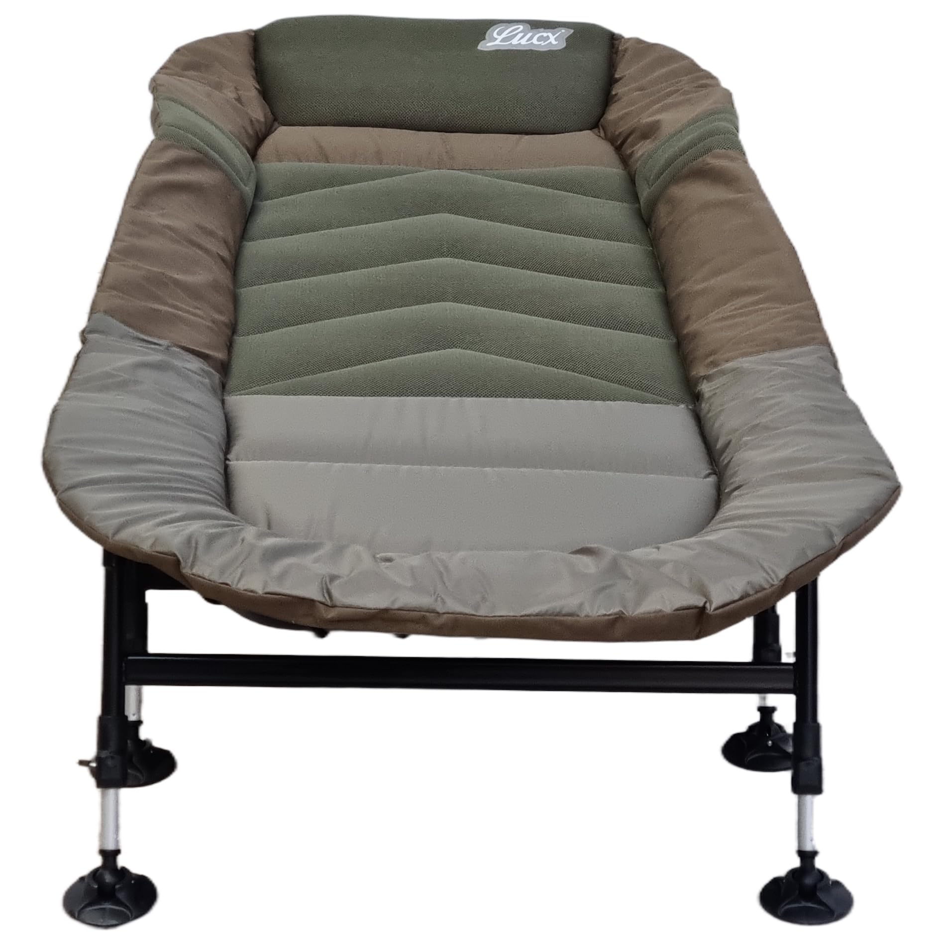 Lucx Patriot Komfort Bedchair Angelliege Karpfenliege 8 Beine Liege mit Matratze Gartenliege Maße (L/B/H): 195 x 80 x 40 cm