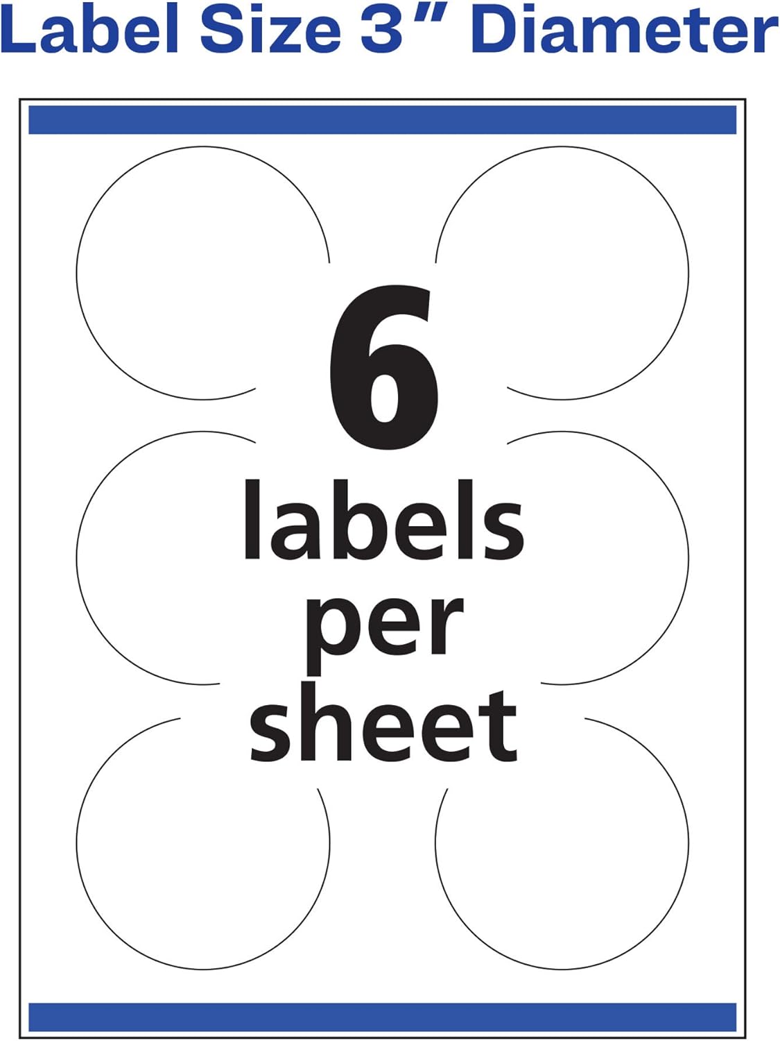 Avery Round Labels, Sure Feed Technology, 3" Diameter, 150 Glossy White Labels (36501)