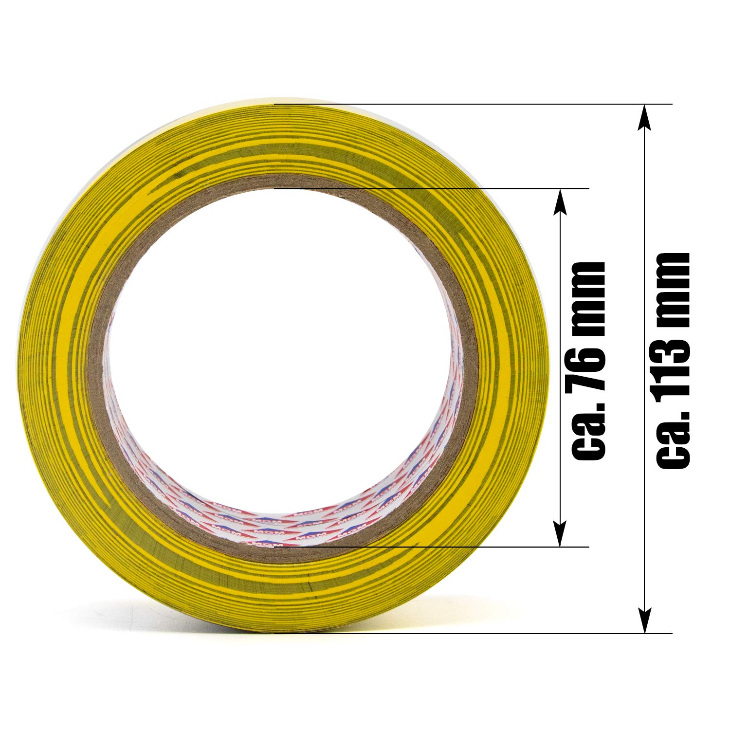 Hermax 12 Warnband Rollen - 50mm x 33m PVC Klebeband Schwarz-Gelb - Absperrband Sicherheitsmarkierung