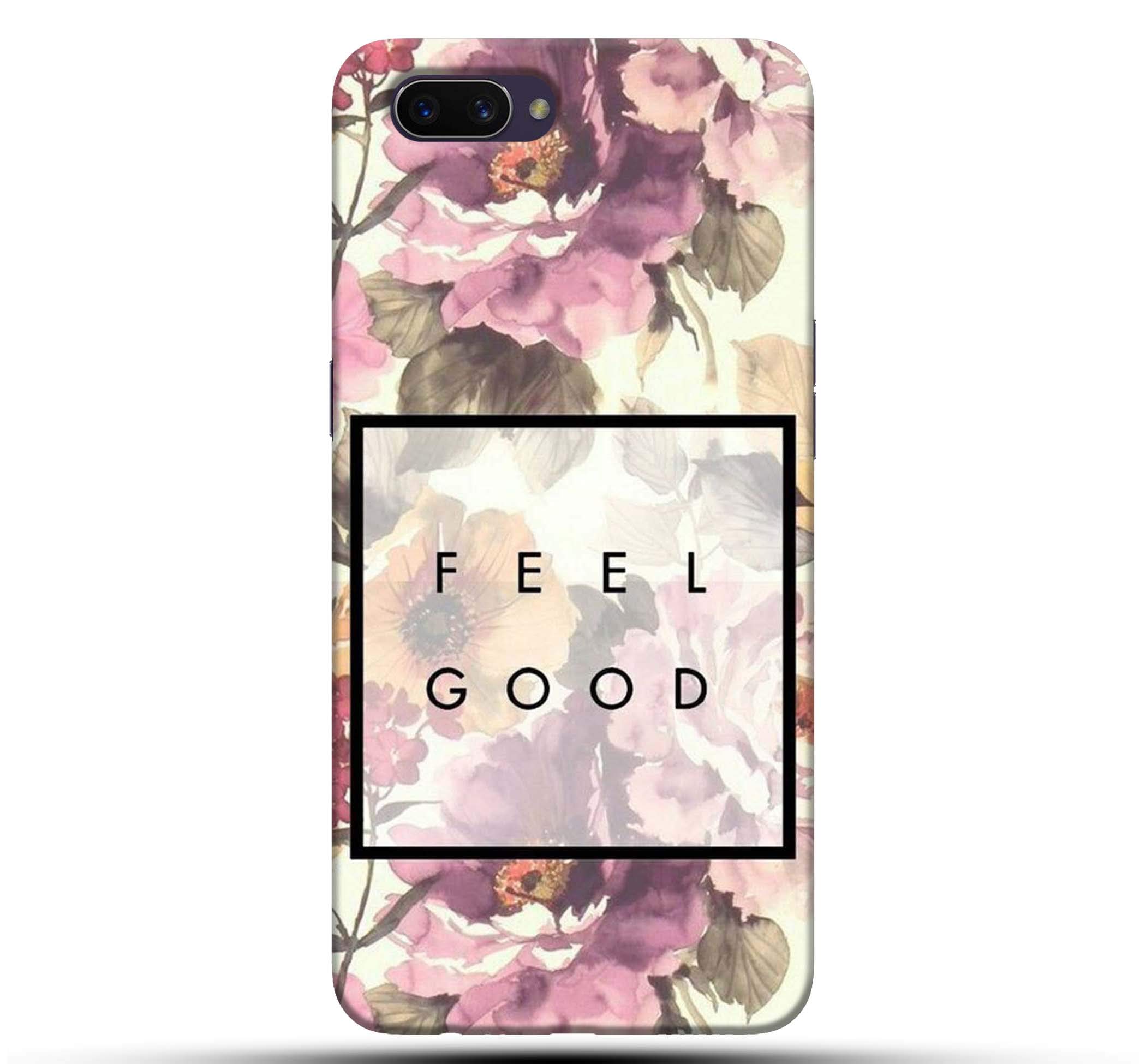 Outlouders Feel Good Cool Floral Flower Background Designer Printed Hard Back Case and Cover for Oppo A3S