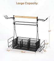 Vista 4 de Juego de herramientas de barbacoa para parrilla al aire libre, organizador de utensilios de picnic, barbacoa, organizador de condimentos, accesorios