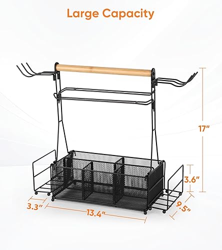 Miniatura 4 de Juego de herramientas de barbacoa para parrilla al aire libre, organizador de utensilios de picnic, barbacoa, organizador de condimentos, accesorios