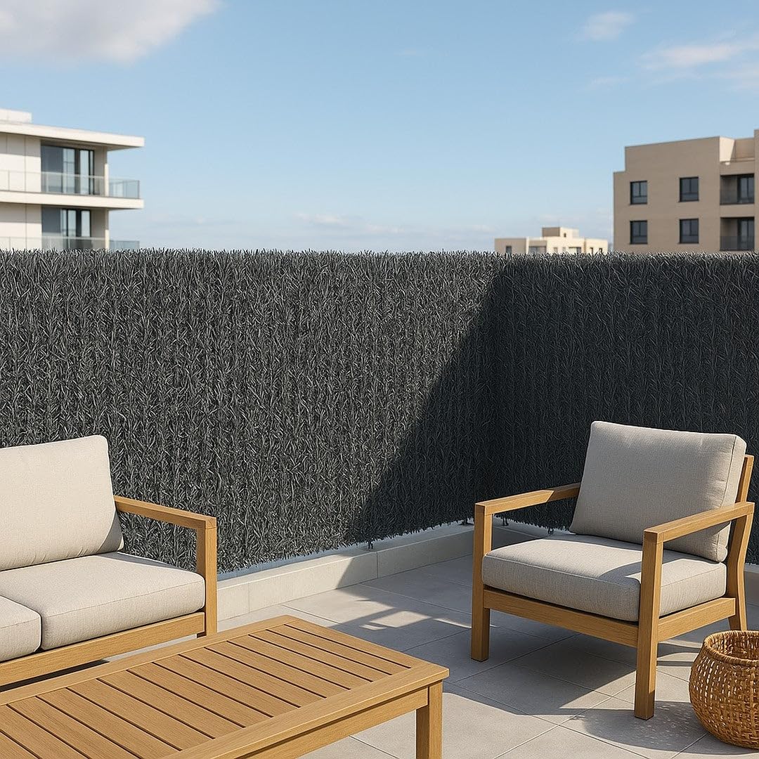 CATRAL | Seto Graphite 36V 1.5X3 M | Resistente a Rayos UV y Lluvia | Aspecto Natural y Frondoso | Jardín y Terrazas | Diseño Moderno