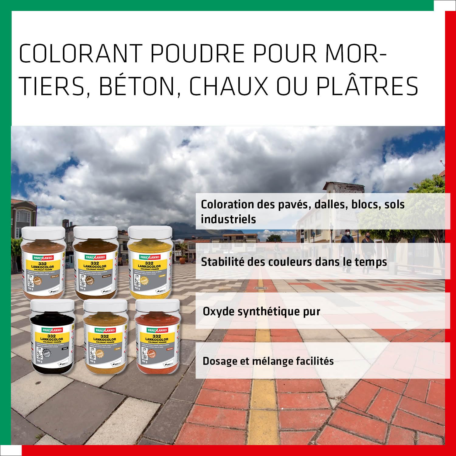 Parexlanko LankoColor 332 Colorant en poudre Noir 900g pour mortier et béton