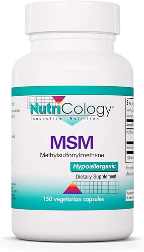 Nutricology MSM 500 mg - Metilsulfonilmetano, Salud de las Articulaciones - 150 Cápsulas Vegetarianas