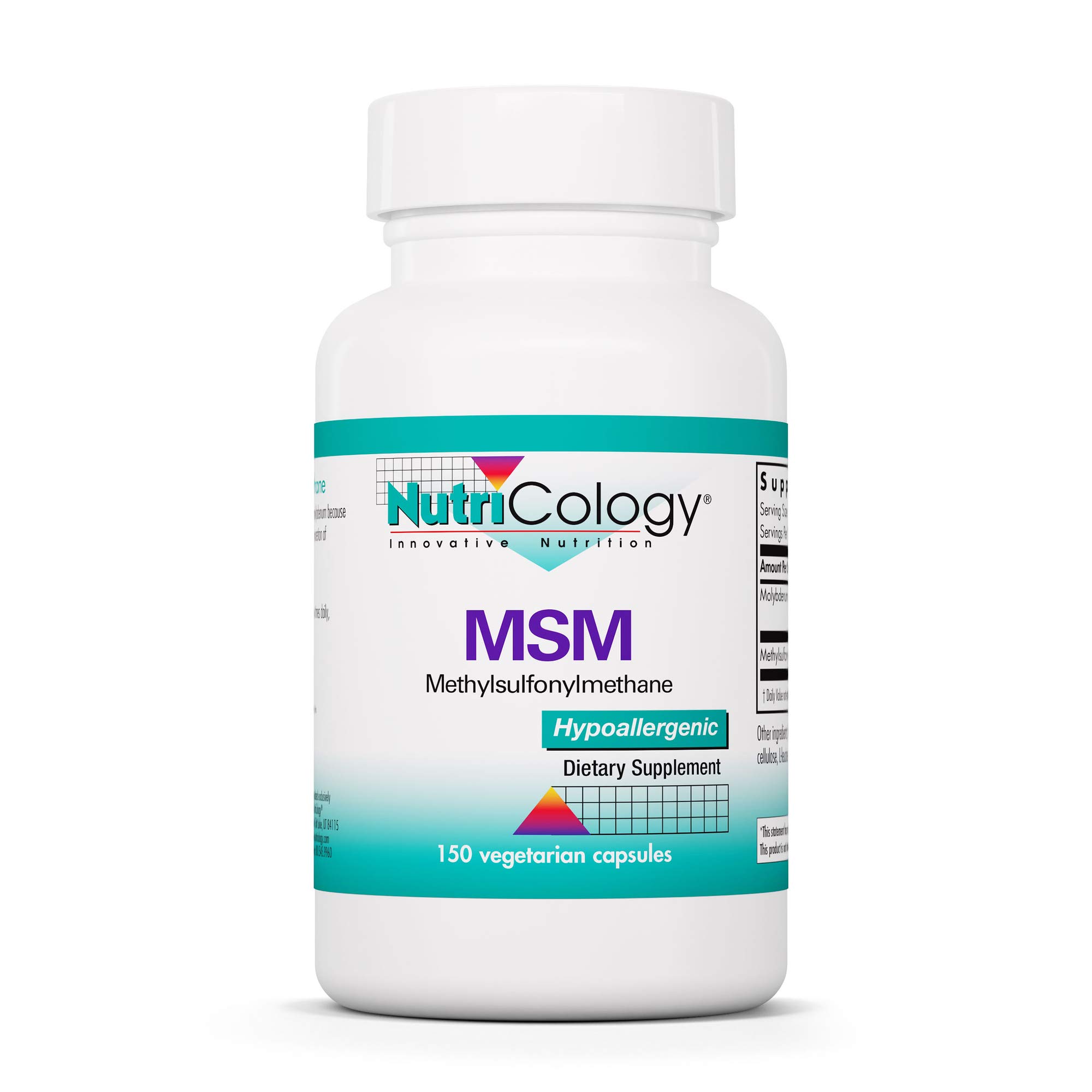 Nutricology MSM Supplement - Joint Support, Methylsulfonylmethane, for Hair Growth, Skin & Nails, 500 mg Vegetarian Capsules - 150 Count