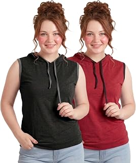 DIAZ Women Sleeveless Hooded Tshirt Gym Wear Tank Top for Women – Hooded Vest Workout T Shirt, Fitness Yoga Tank Top, Spor... Price In India