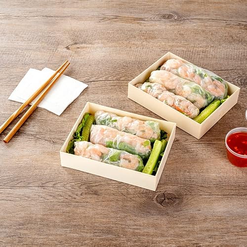 Miniatura 3 de Pequeño recipiente de madera de álamo para comida, forma cuadrada, 4.7 pulgadas, 100 unidades por caja, colección Taipei, utensilios de restaurante