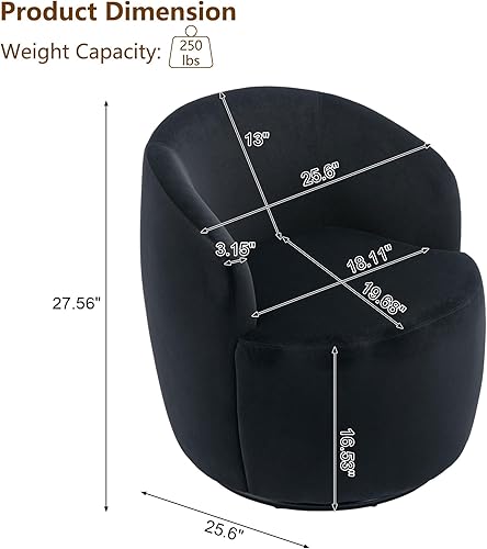 Miniatura 2 de Silla giratoria decorativa, moderna silla redonda para sala de estar, cómodo sillón de terciopelo con barril de terciopelo, sofá individual pequeño,
