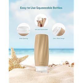 Morfone Travel Bottles Set for Toiletries, Tsa Approved Travel Size Containers Leak Proof Refillable Liquid Silicone Squeezable Travel Accessories for Shampoo Conditioner Lotion (Orange)