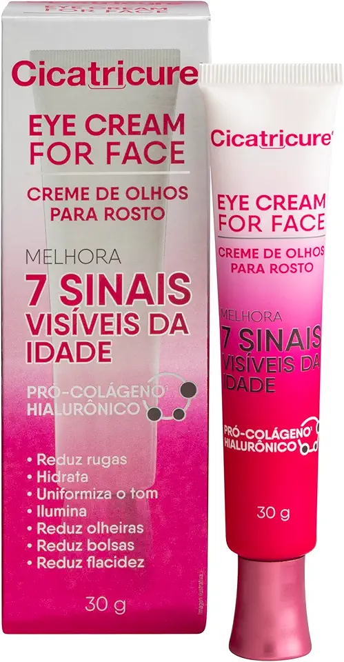 Cicatricure Creme de Olhos para Rosto Hidratante Facial Anti-Idade, Tratamento Skin Care que Reduz Rugas, Uniformiza Tom da Pele, Combate Olheiras e Sinais do Envelhecimento 30g