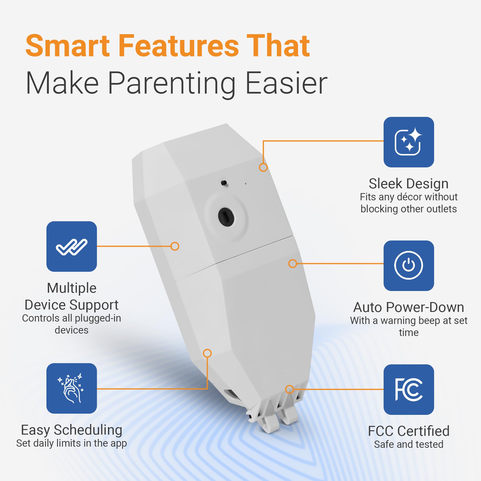 Locking Smart Plug for Kids' Screen Time – Supports Consistent Screen Time Boundaries for TVs, Gaming Consoles & Computers – No Monthly Fees