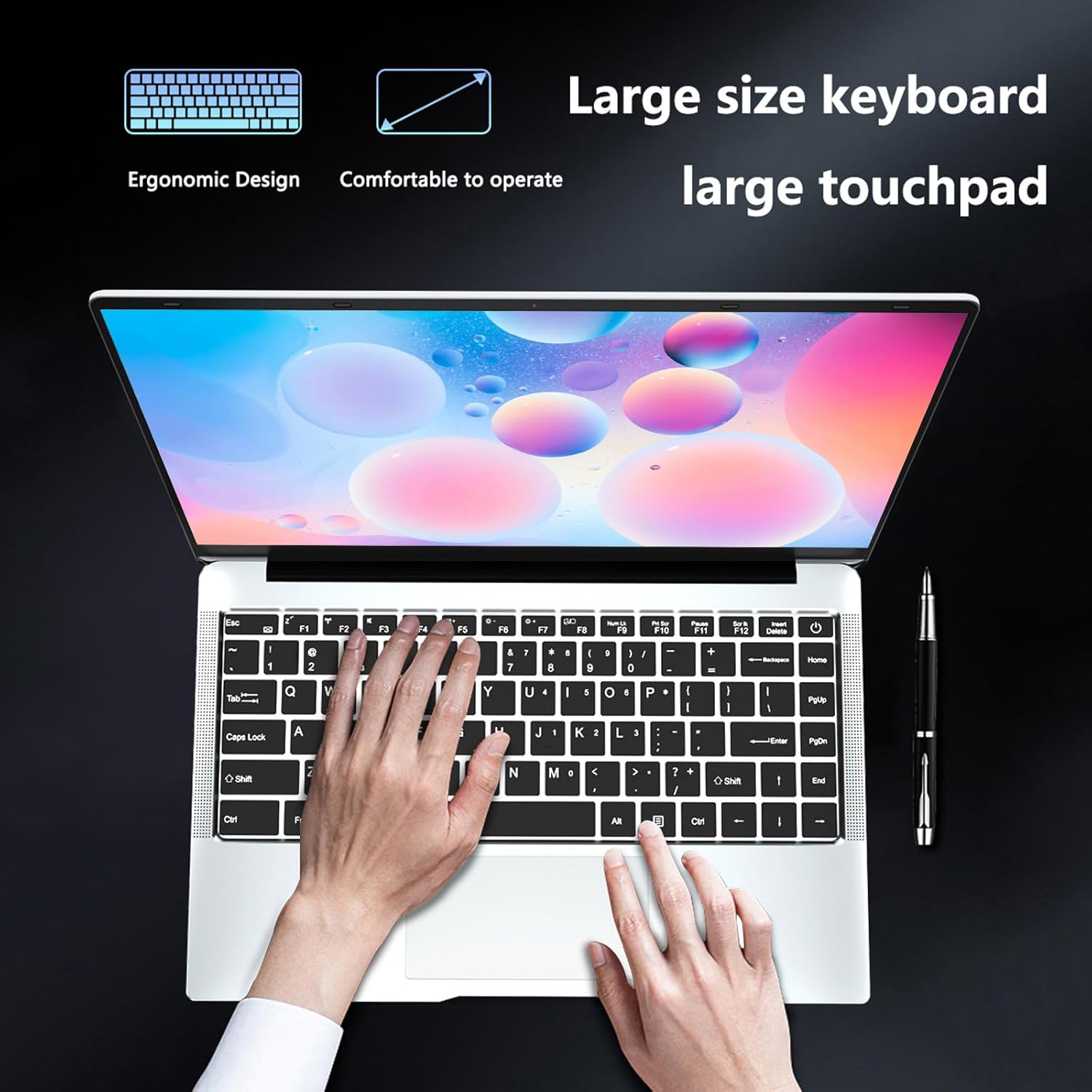 KUU PC Portatile, 8GB LPDDR4 256GB SSD ROM Window 11 Pro 14.1 Pollici Notebook, Processore Celeron J4125 HDMI USB 3.0 2.0 WiFi Bluetooth 5.0 Laptop Argento sottile e leggero Laptop