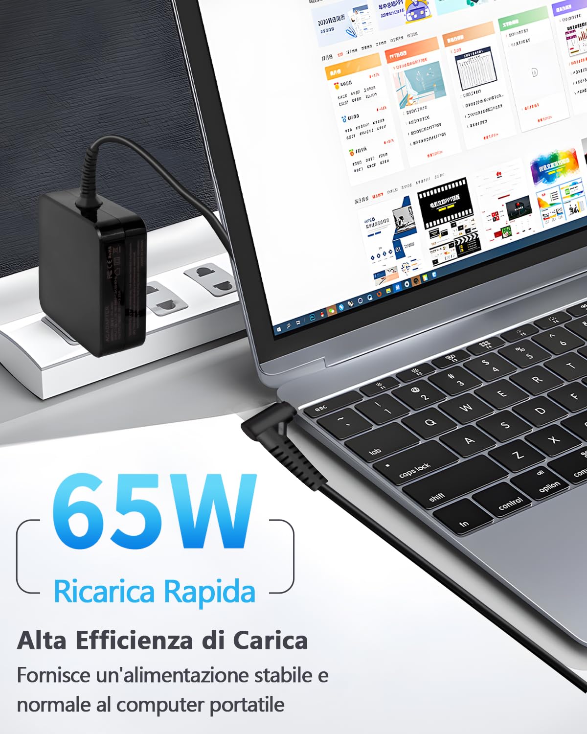 65W Caricatore PC Portatile Alimentatore per Lenovo V15 V14 V17 G2 G3 G4 G2-ITL V15-ADA V15-IIL V15-IGL V14-ADA V14-IWL V15-IWL V155 V110 Flex 4 5 ADLX65CLGE2A ADLX65CCGE2A Caricabatterie