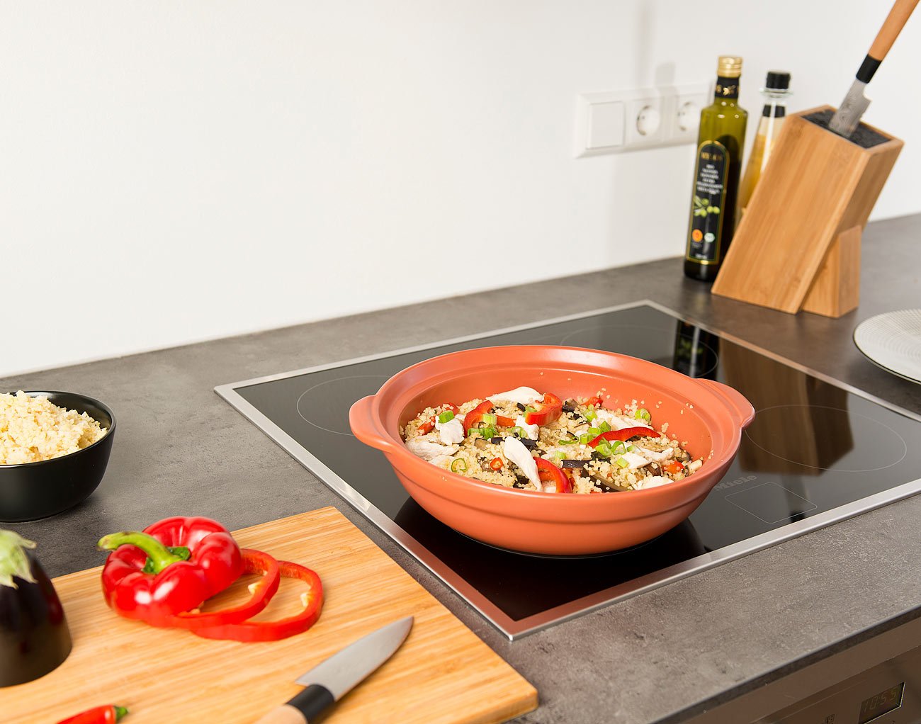 Tajine électrique en terre cuite Ø 30 cm / 2 L / 300 W [Rosenstein & Söhne]