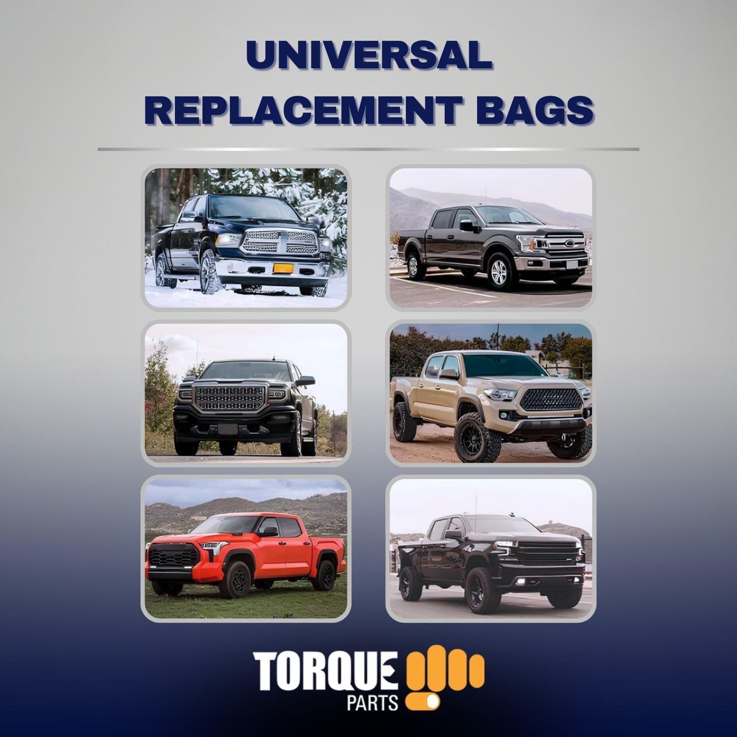 TORQUE Universal Air Bags Suspension Kit Airbag Spring 1/2" NPT Single Port Double Bellow Standard Up to 5,000LBS, Includes Air Line Kit (Replaces Air Lift Dominator 2500 D2500) (4 x TR5902, TR2014AS)