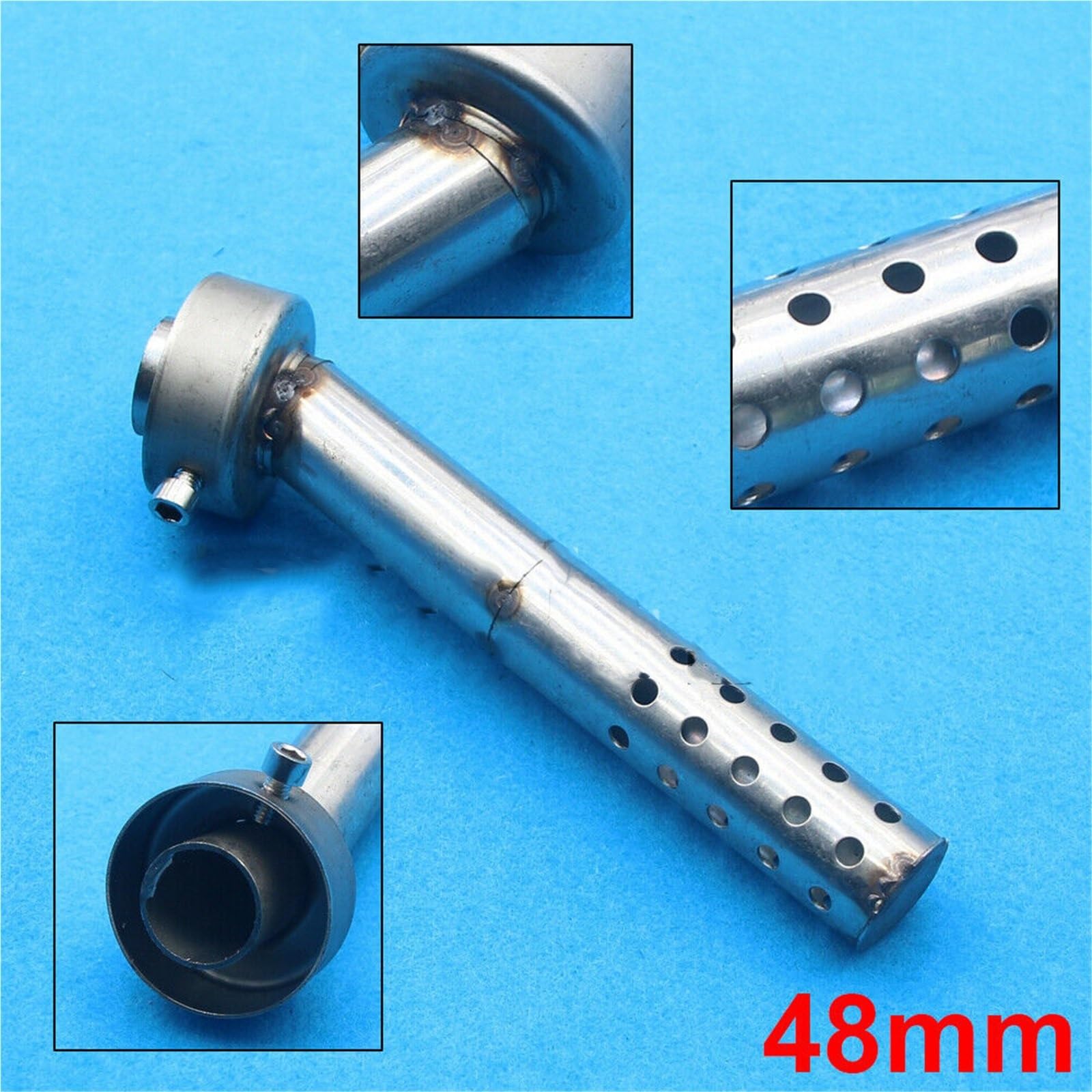 Punta di Scarico Coda Silenziatore di scarico angolato da 48 mm per motociclette, inserto deflettore, può piegarsi, silenziatore DB Killer, attrezzature per Terminali di scarico per auto