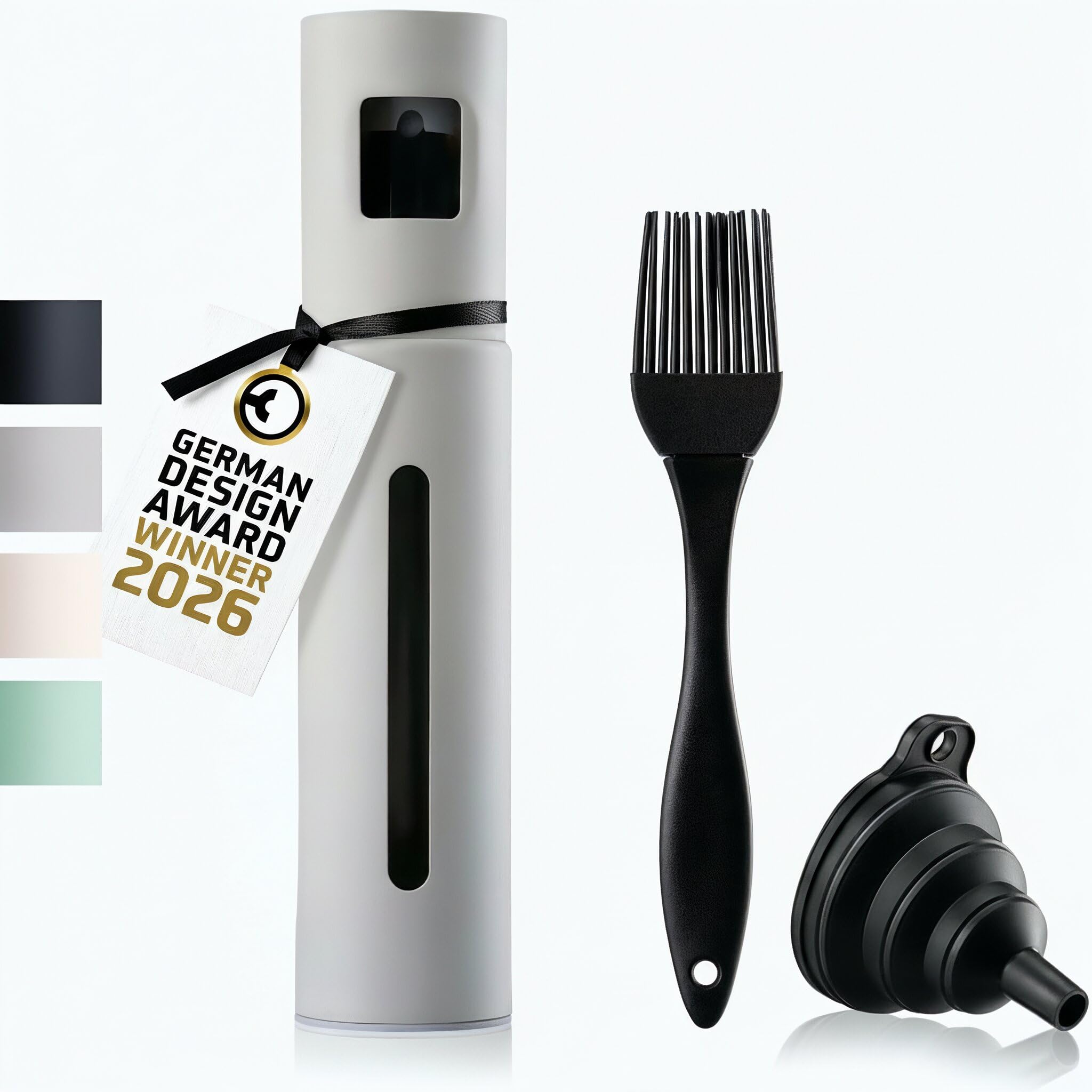 Schmidt & Kramer Ölsprüher I hochwertige Öl-Sprühflasche aus Edelstahl & Glas, für gesundes Kochen I praktischer Sprüher für präzise Dosierung I für alle Speiseöl & Essig Sorten geeignet (Kreide)