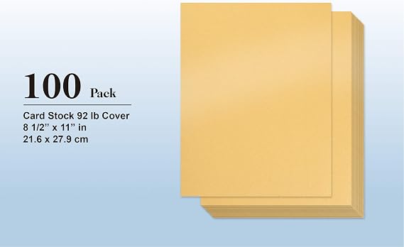 Gold Shimmer Paper - 100-Pack Metallic Cardstock Paper, 92 lb Cover, Double Sided, Printer Friendly - Perfect for Weddings, Birthdays, Craft Use, Letter Size Sheets, 8.5 x 11 Inches