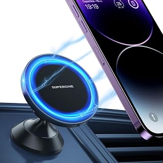 SUPERONE Fits MagSafe Car Mount, [Strongest Magnets] Hand Free 360° Rotation [No Drop Genuine 3M Adhesive] Magnetic Dashboard Car Holder for iPhone 14 13 12 Pro Max MagSafe Case
