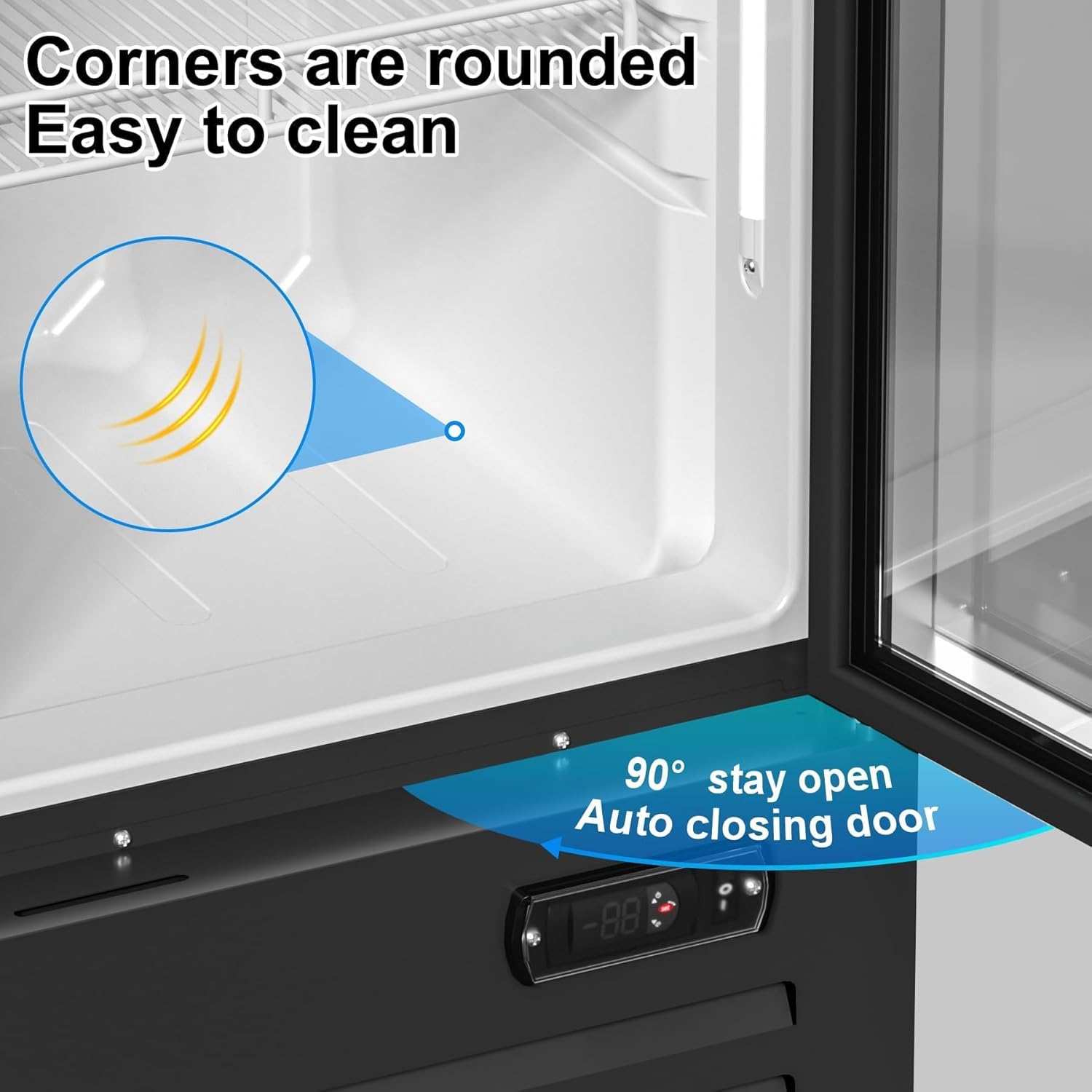 Commercial Beverage Refrigerator with 1 Glass Door, 8.8 Cu.ft Commercial Upright Display Merchandiser, Drink Cooler Fridge with LED Light, Lock Wheels for Bar, Shop, ETL Approved