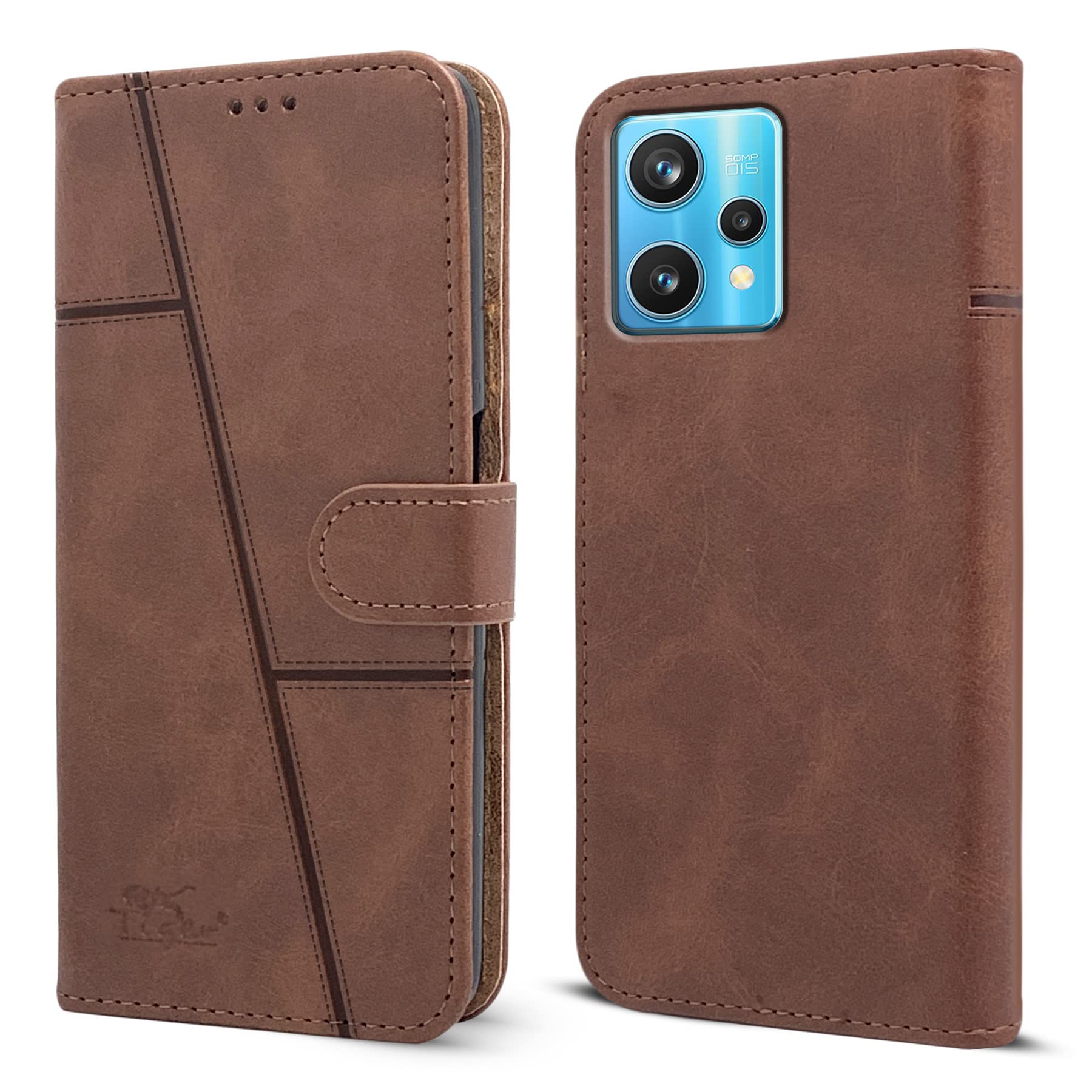Jkobi Flip Cover Case for Realme 9 Pro Plus | Realme 9 4G (Stitched Leather Finish | Magnetic Closure | Inner TPU | Foldable Stand | Wallet Card Slots | Brown) (B09XTXKKFL) Amazon Price History, Amazon Price Tracker
