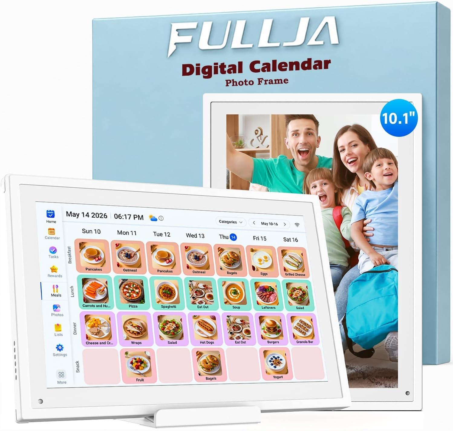 Calendario digitale da 10,1 pollici Smart-Picture-Frame in-One – Display touchscreen interattivo Calendario elettronico per diagrammi di lavoro, ricompensa stellare, sincronizzazione calendario Google