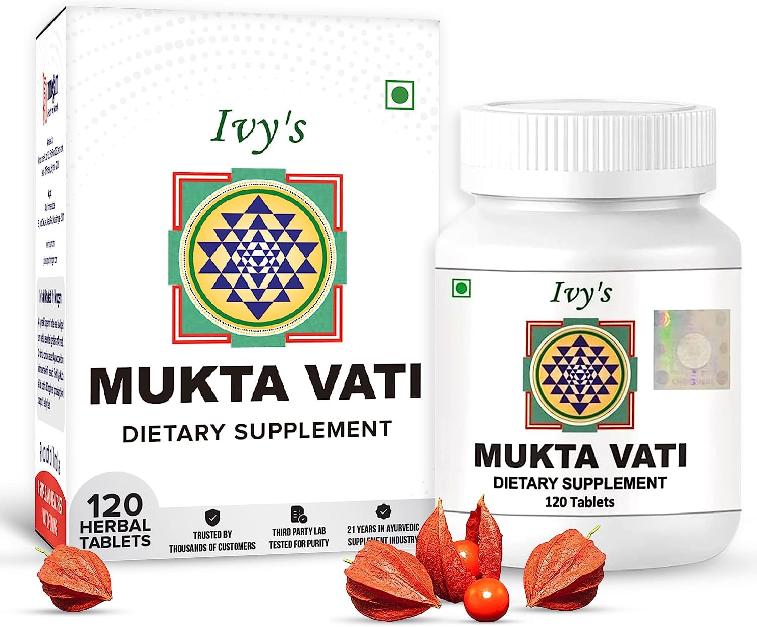 Ivy's Muktavati Mukta Vati Herbal Tablets for High Blood Pressure - Natural Supplement Support for Heart Health, Blood Flow and Circulation - Ayurvedic Formula