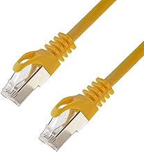 Network Cable S/FTP PIMF Cat.7, 0.5 m, Yellow, Gigabit Ethernet Patch Cable, DSL LAN, CAT7 Cable