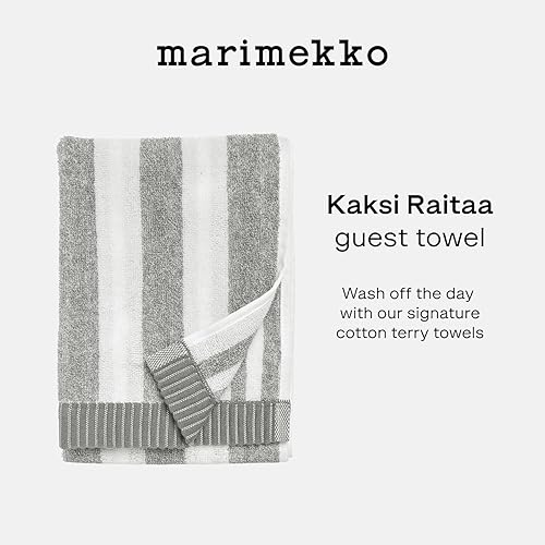 Miniatura 10 de MARIMEKKO Melooni - Toalla de mano de algodón de rizo (carbón)  Toallas de mano con formas naturales  28 x 20 pulgadas