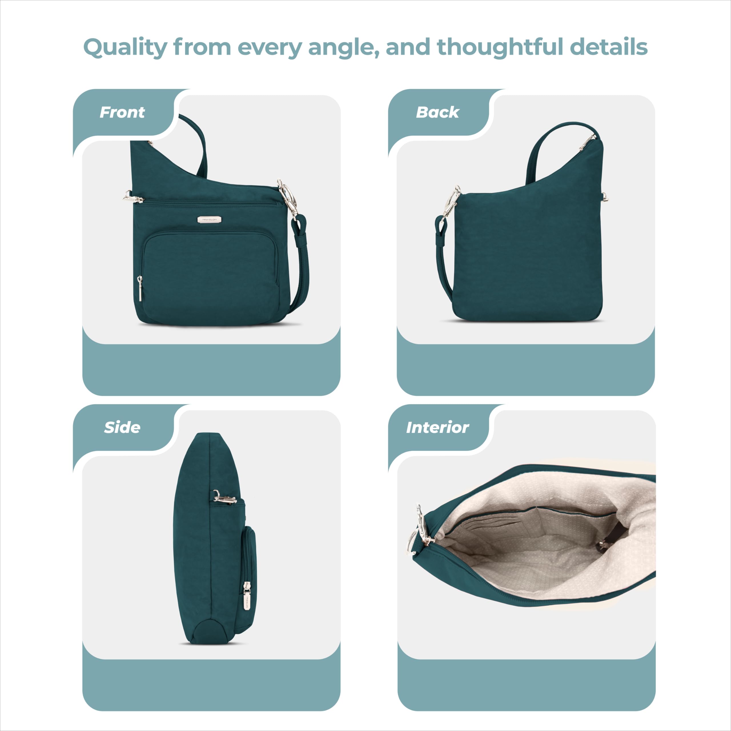 Travelon Unisex Travelon Anti-Diebstahl Essentials Północ/Południe, torba crossbody, crossbody, 1 sztuka