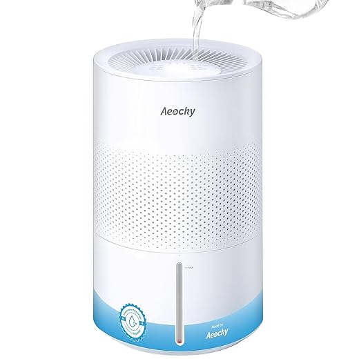 Mist-Free Evaporative Humidifier, No White Dust for Baby, AEOCKY 4.5L Humidifiers with Auto, Dry Filter, Self-Clean, Power & Sleep Mode, Timer for Bedroom, Home, Nursery