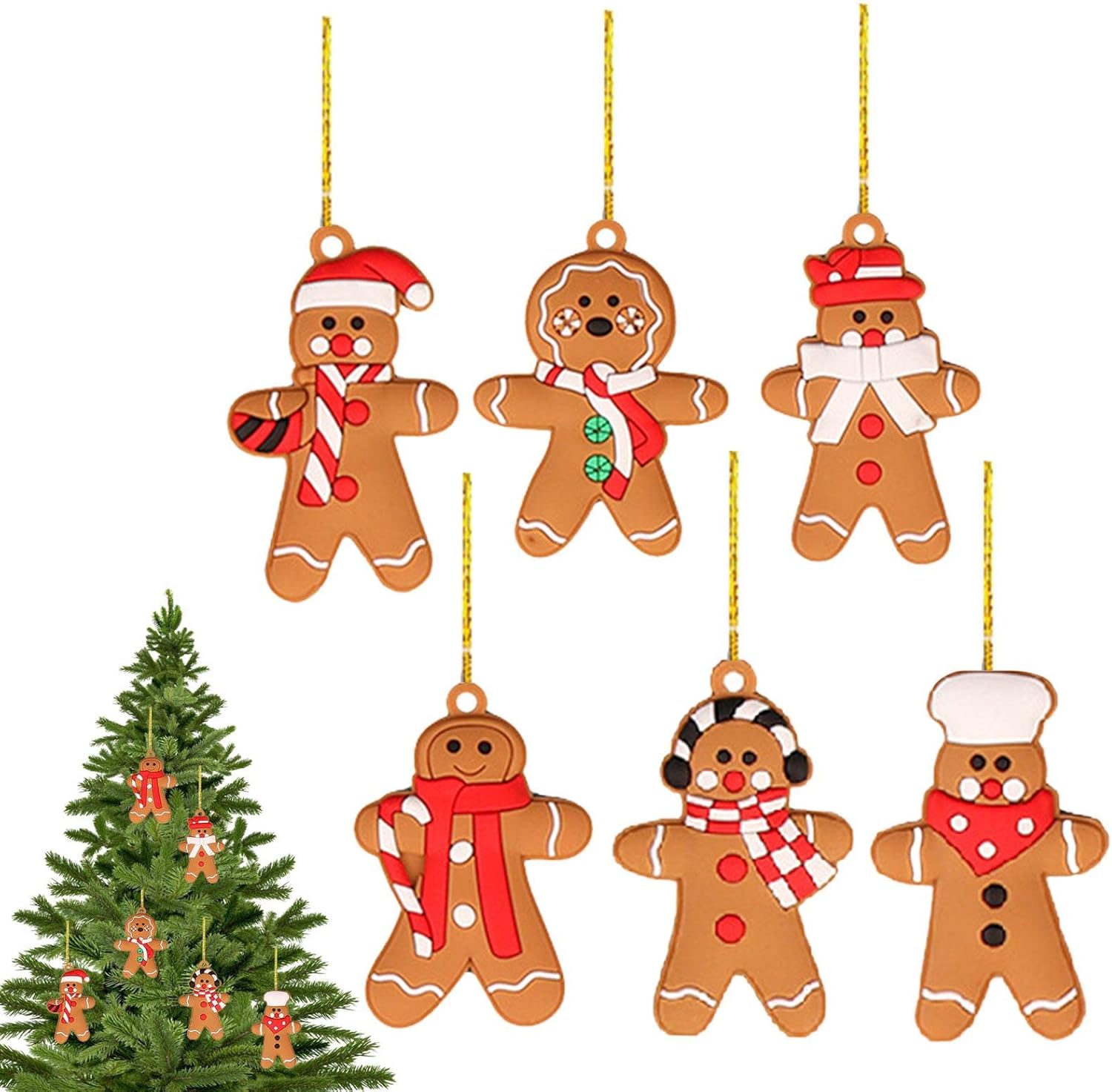 Amazon.de: URROA 5 Stück Weihnachts-Lebkuchenmann-Ornamente – 6 Stück ... Amazon.de: URROA 5 Stück Weihnachts-Lebkuchenmann-Ornamente – 6 Stück ...