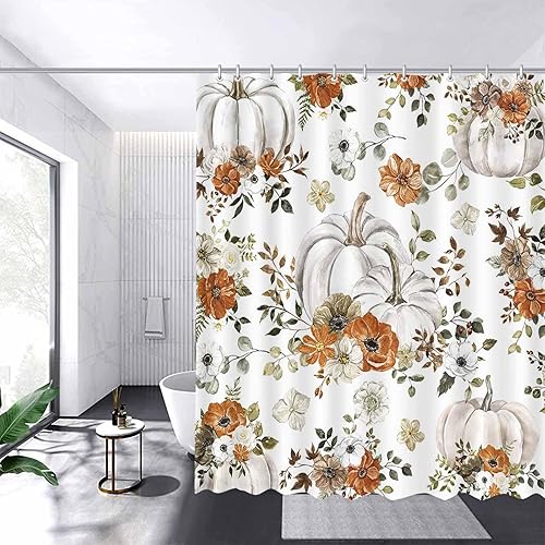 Miniatura 7 de Cortina de ducha de otoño con hojas de arce otoñal, cortina de ducha para baño, rústico, otoño, calabaza, Acción de Gracias, bañeras, decoración de