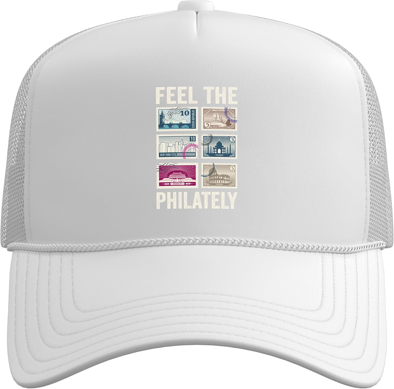 Stamp Collecting Passion Postage Stamp Collection Philately Trucker Hat with Adjustable Mesh Back image 2