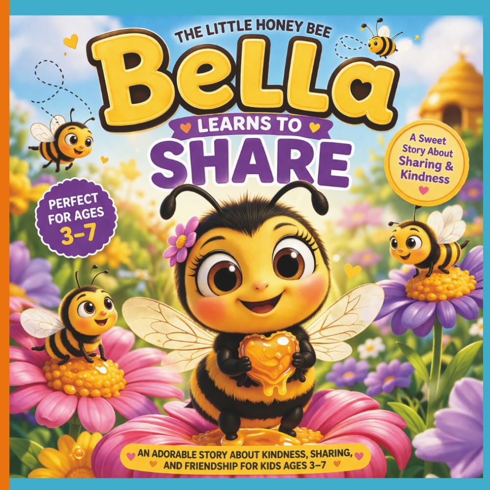 Bella the Little Honey Bee: Learns to Share: A Cute Children’s Story About Kindness, Friendship & Sharing + Fun Activities for Kids Ages 3–7