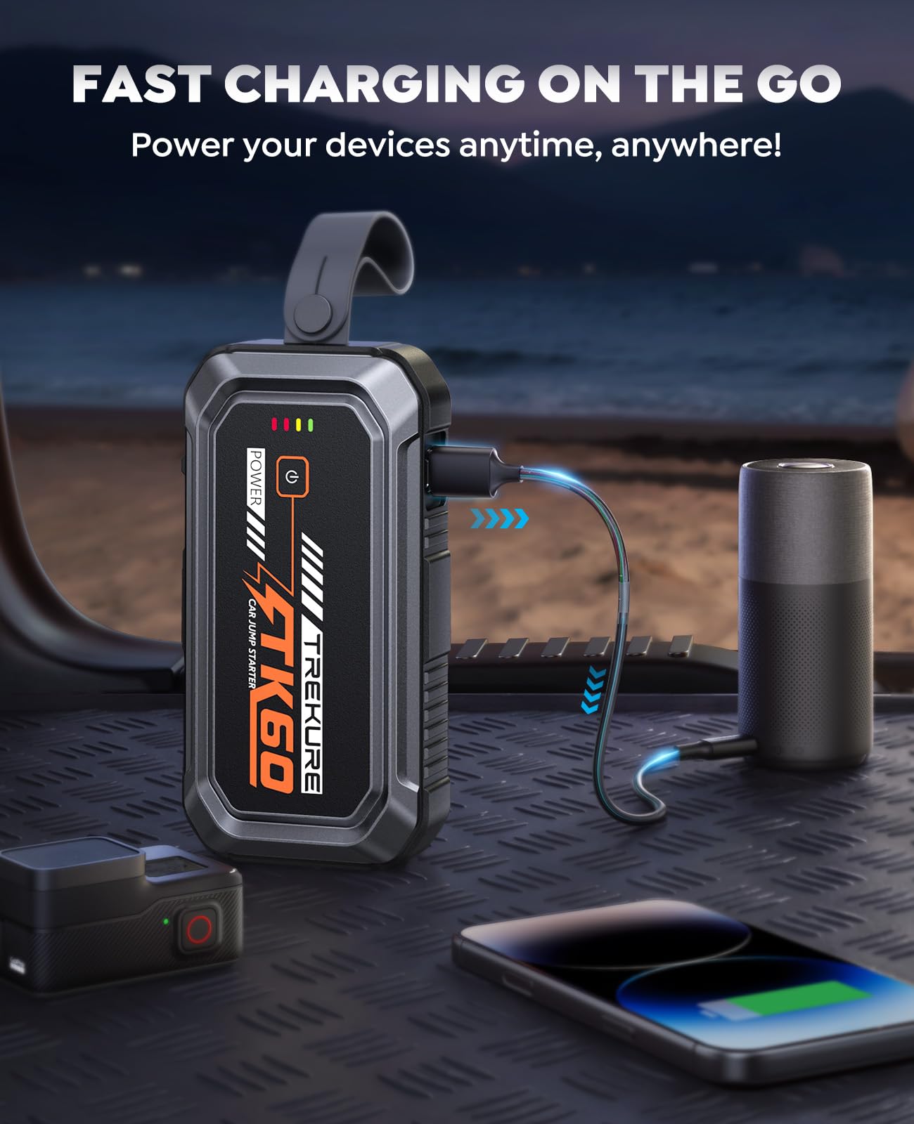 TREKURE Car Battery Jumper Starter Portable 5000A, Portable Car Jump Starter up to 10L Gas or 8L Diesel Engine, Jump Box view 4