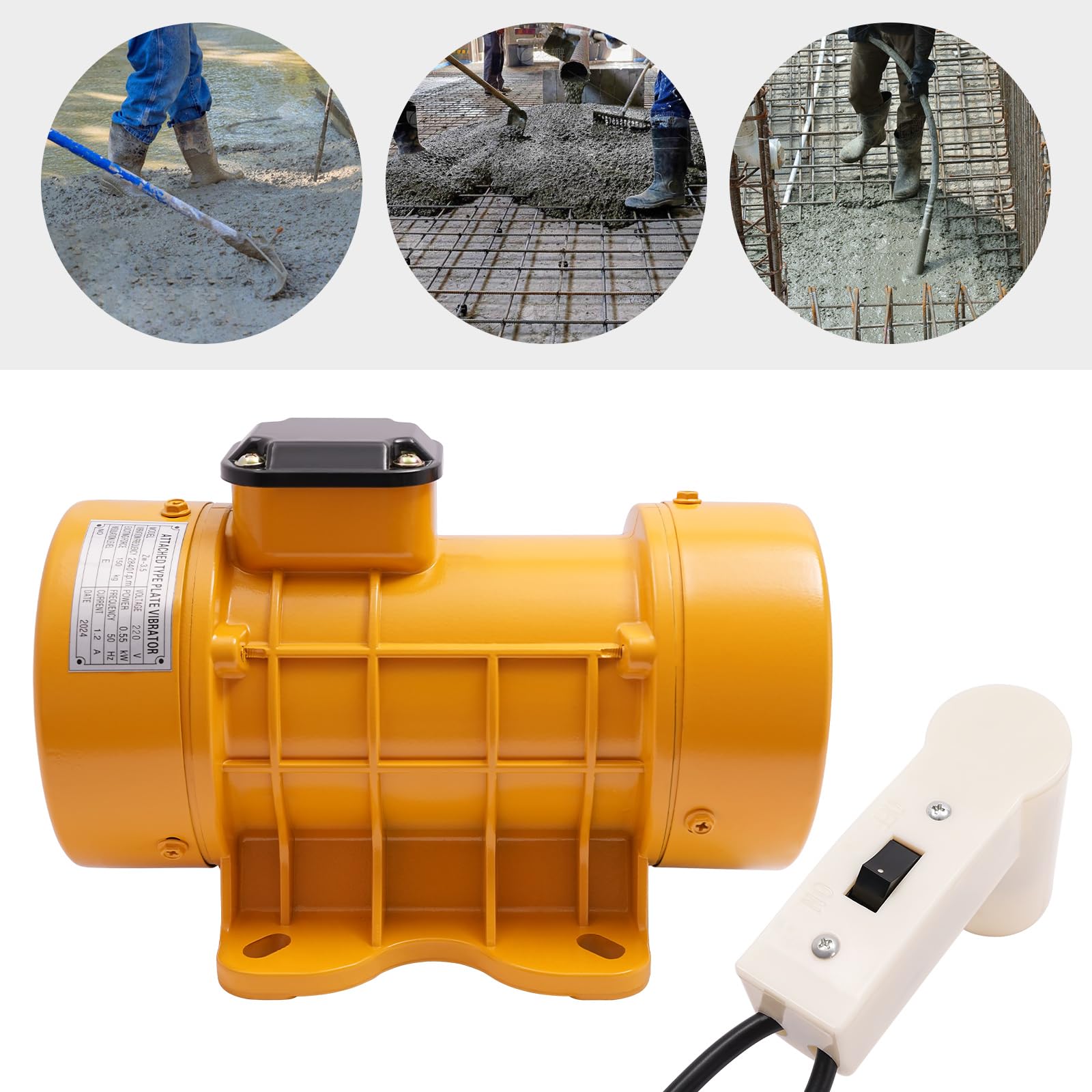 Vibratore asincrono motore vibrante asincrono per motore meccanico a vibrazione convertibile per calcestruzzo da 550 W 2840 giri/min