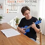 Soprano Ukulele Beginner Kit 21 Inch w/Free Online Lesson Gig Bag Tuner Picks Strap, Fast to Learn